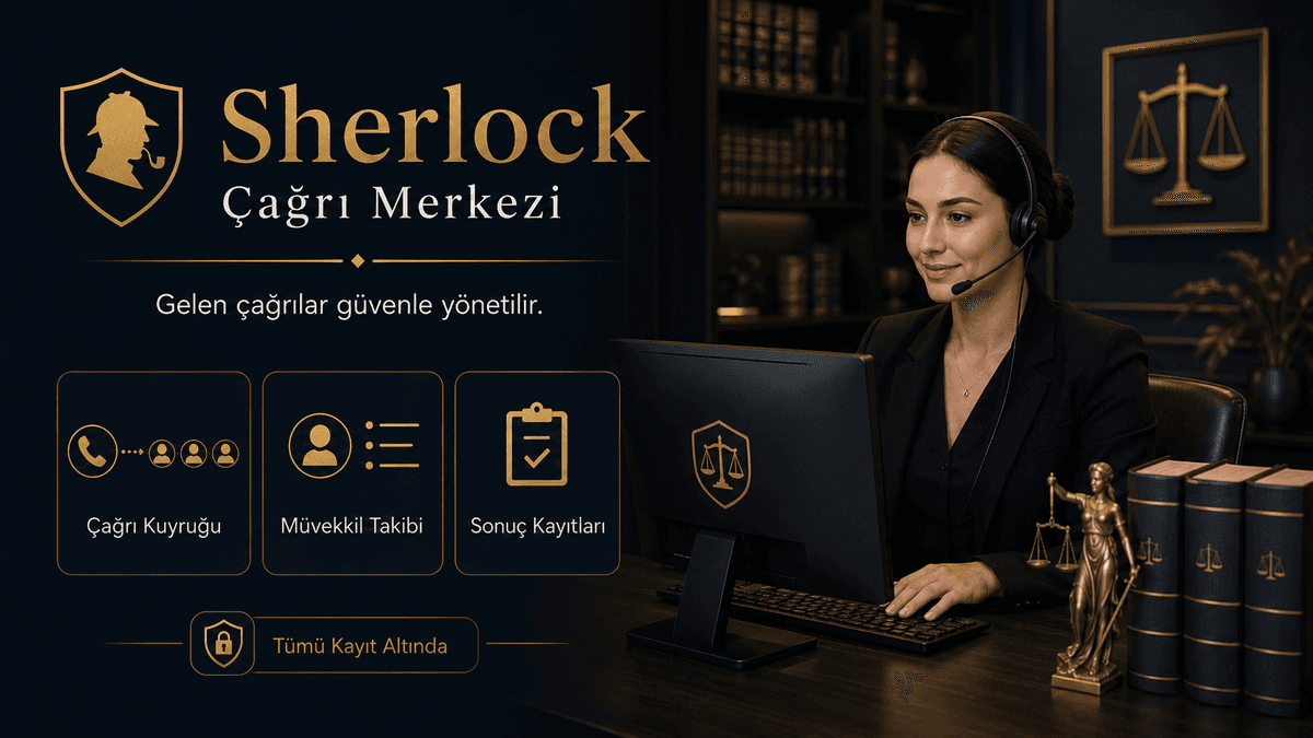 Sherlock yapay zeka destekli çağrı merkezi yazılımının müvekkil çağrı yönetimi, kuyruk ve avukat atama arayüzü