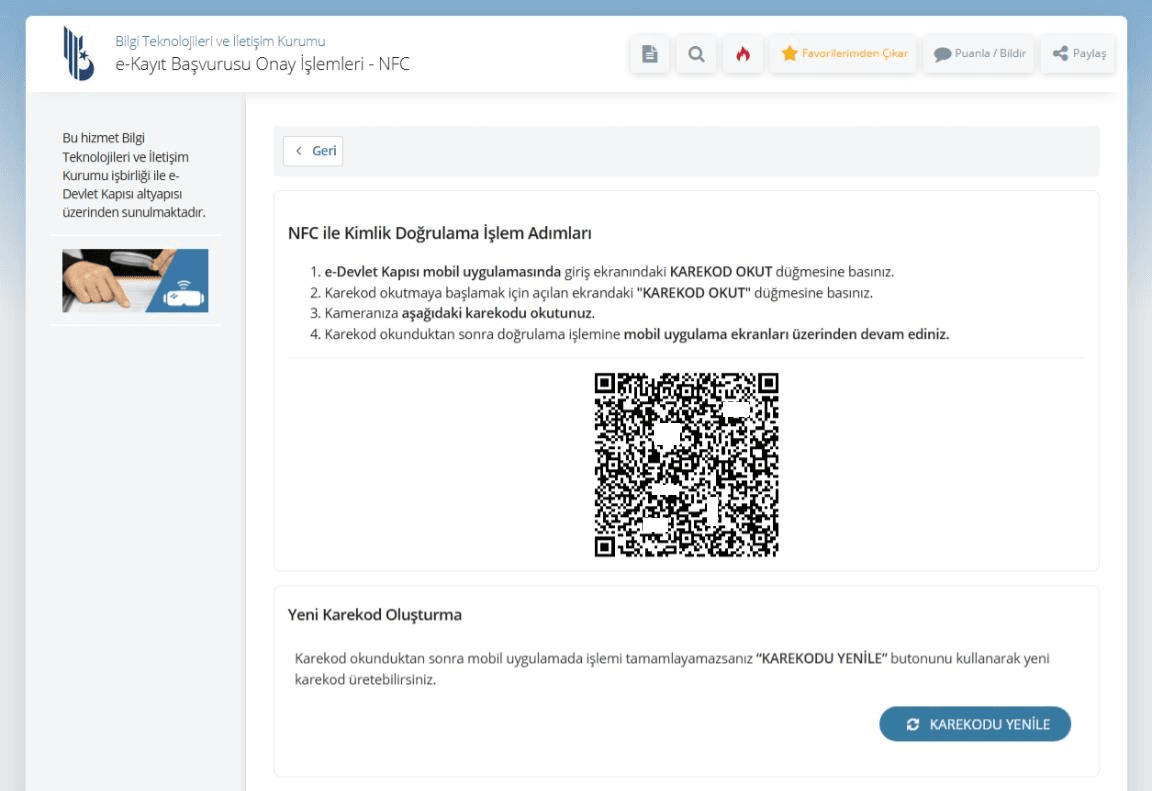 NFC Doğrulama Karekodu