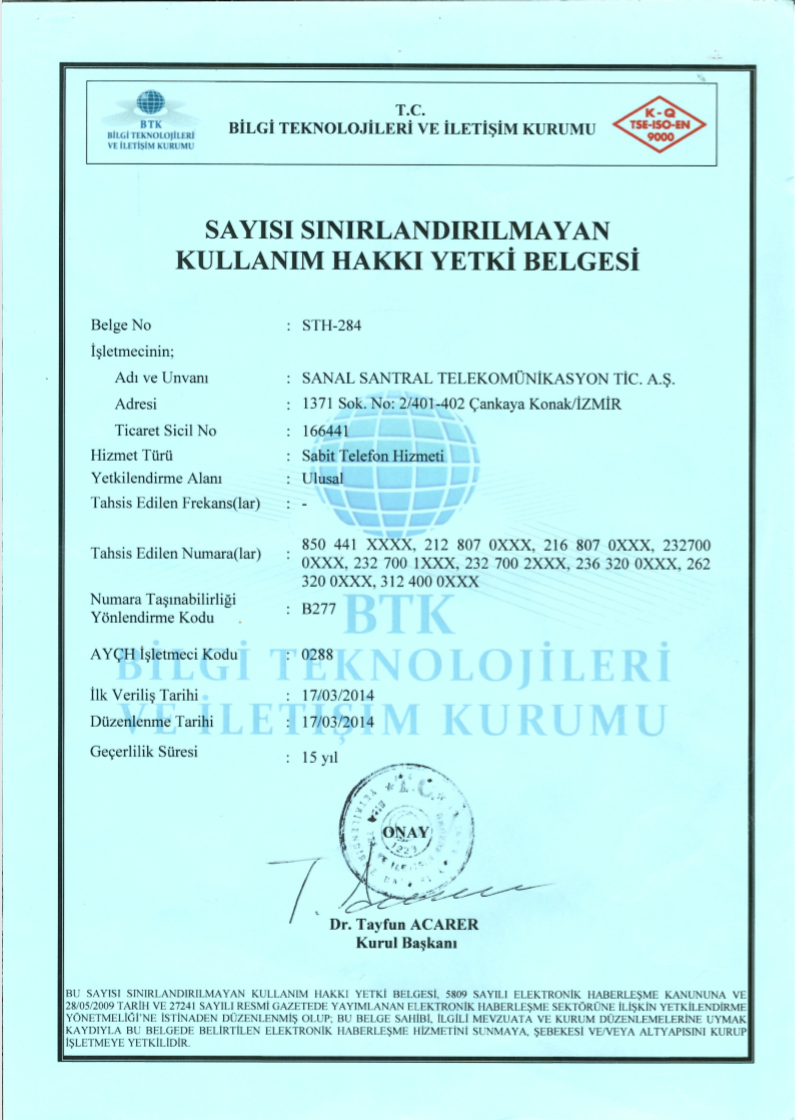 Sabit Telefon Hizmetleri